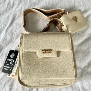 Valentino Cream Crossbody Bag with Gold Hardware. Brand New